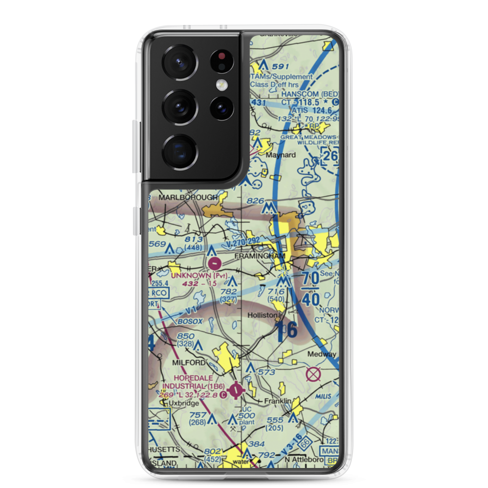 Wormid Airport (08MA) VFR Sectional Samsung Case Samsung Galaxy S21 Ultra model shown