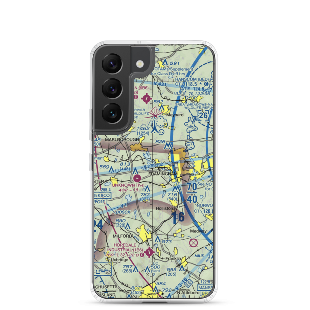 Wormid Airport (08MA) VFR Sectional Samsung Case Samsung Galaxy S22 model shown