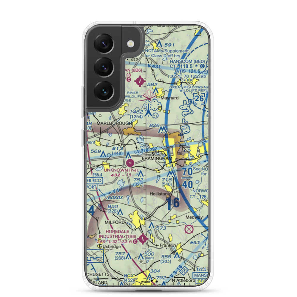 Wormid Airport (08MA) VFR Sectional Samsung Case Samsung Galaxy S22 Plus model shown