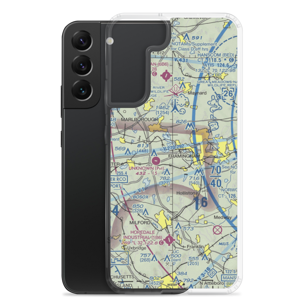 Wormid Airport (08MA) VFR Sectional Samsung Case Samsung Galaxy S22 Plus model shown