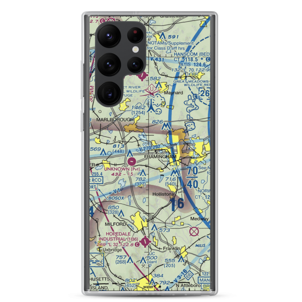 Wormid Airport (08MA) VFR Sectional Samsung Case Samsung Galaxy S22 Ultra model shown