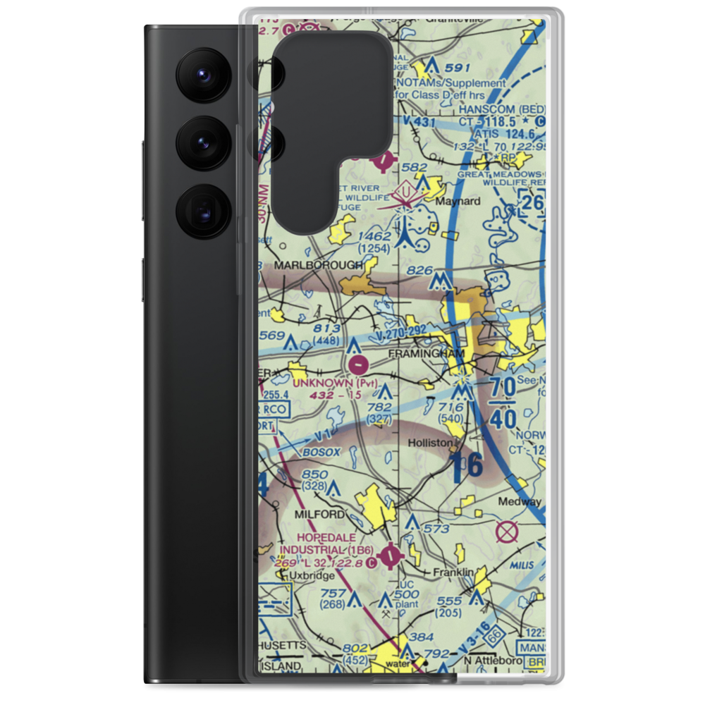 Wormid Airport (08MA) VFR Sectional Samsung Case Samsung Galaxy S22 Ultra model shown
