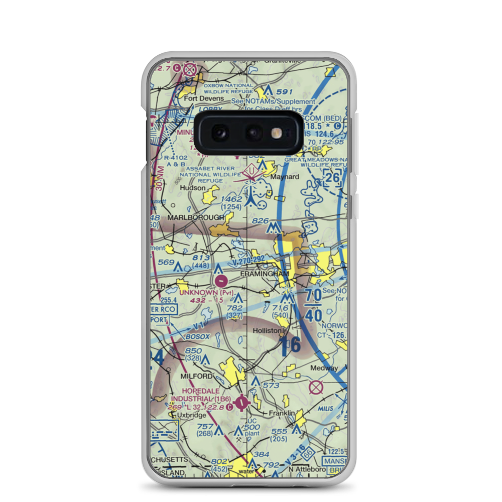 Wormid Airport (08MA) VFR Sectional Samsung Case Samsung Galaxy S10e model shown