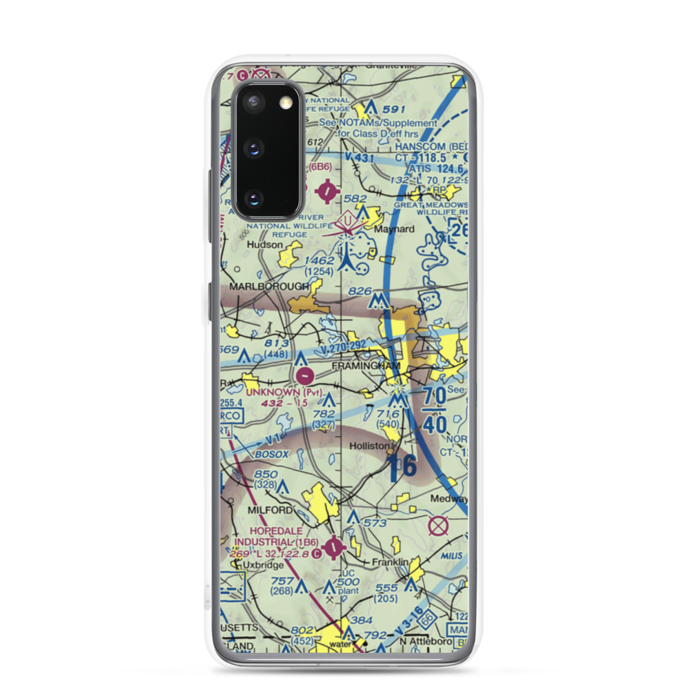 Wormid Airport (08MA) VFR Sectional Samsung Case Samsung Galaxy S20 model shown