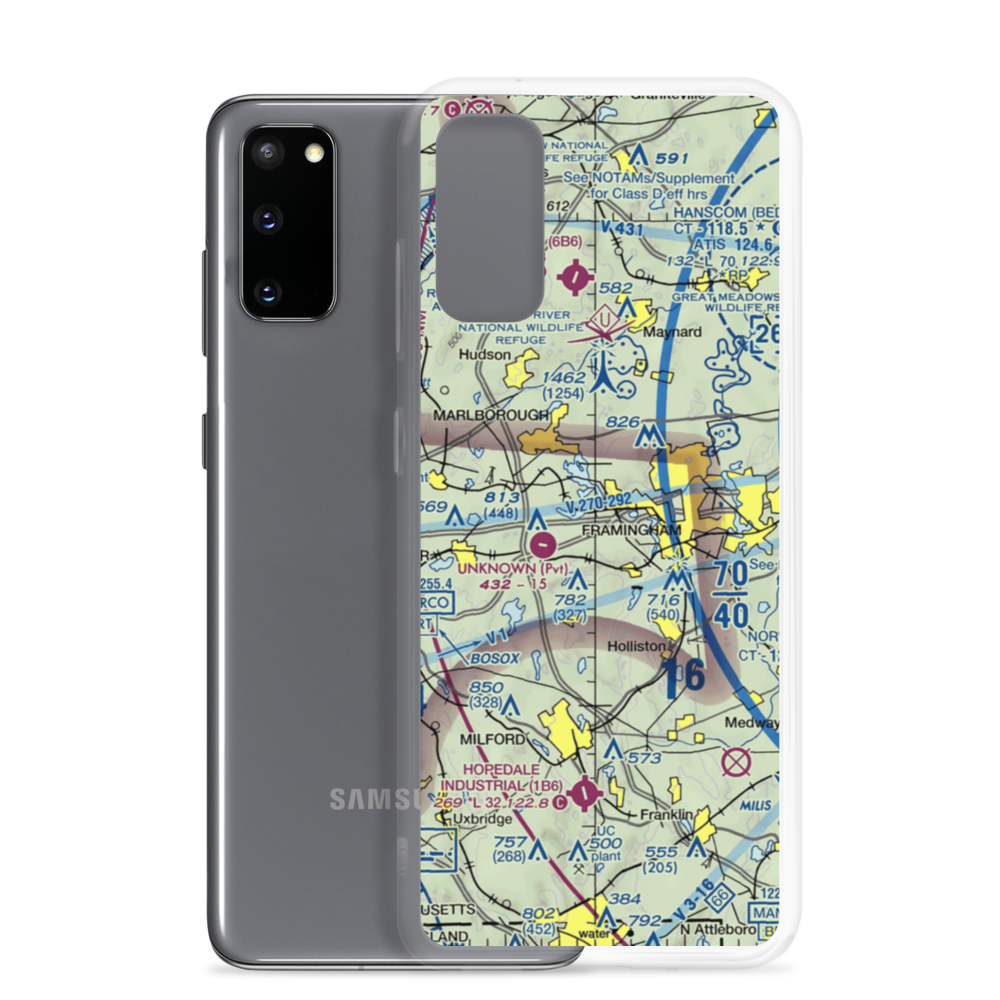 Wormid Airport (08MA) VFR Sectional Samsung Case Samsung Galaxy S20 model shown