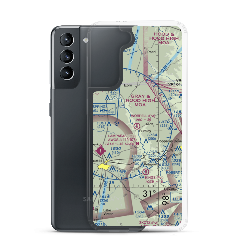Worrell Airport (6TS1) VFR Sectional Samsung Case Samsung Galaxy S21 model shown