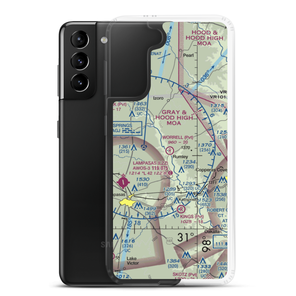Worrell Airport (6TS1) VFR Sectional Samsung Case Samsung Galaxy S21 Plus model shown