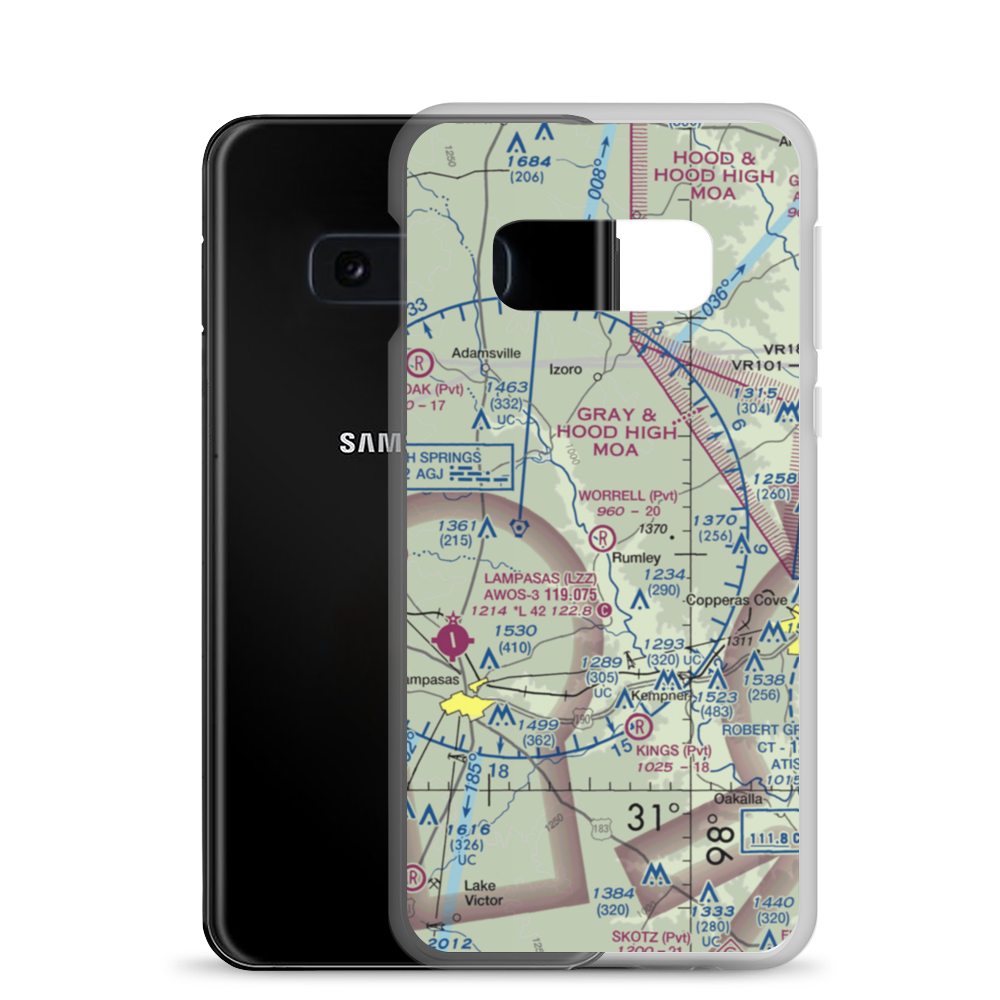 Worrell Airport (6TS1) VFR Sectional Samsung Case Samsung Galaxy S10e model shown