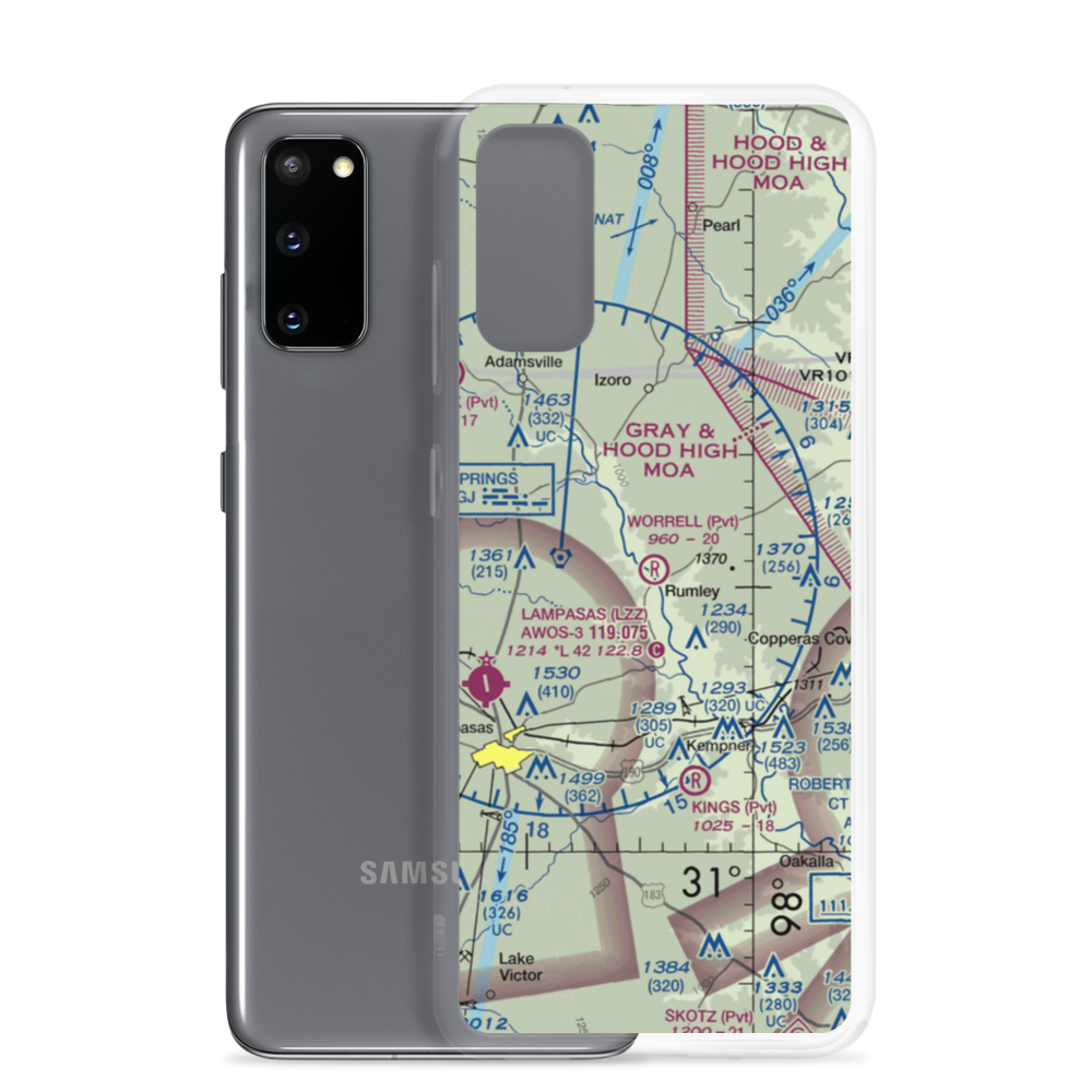 Worrell Airport (6TS1) VFR Sectional Samsung Case Samsung Galaxy S20 model shown