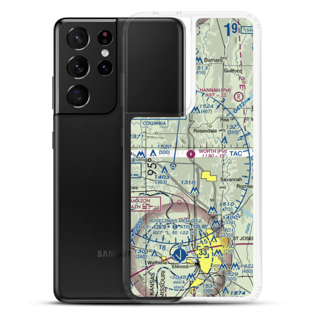 Worth Airport (9MO4) VFR Sectional Samsung Case Samsung Galaxy S21 Ultra model shown