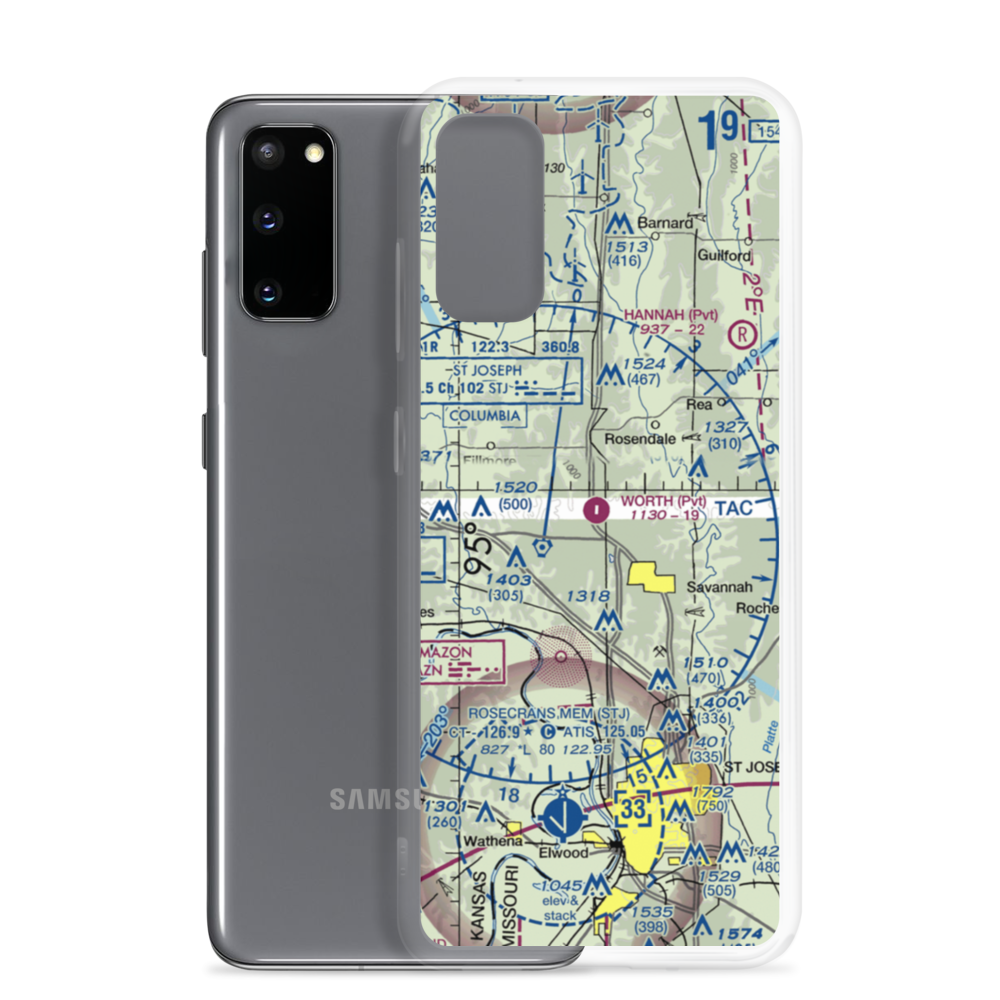 Worth Airport (9MO4) VFR Sectional Samsung Case Samsung Galaxy S20 model shown