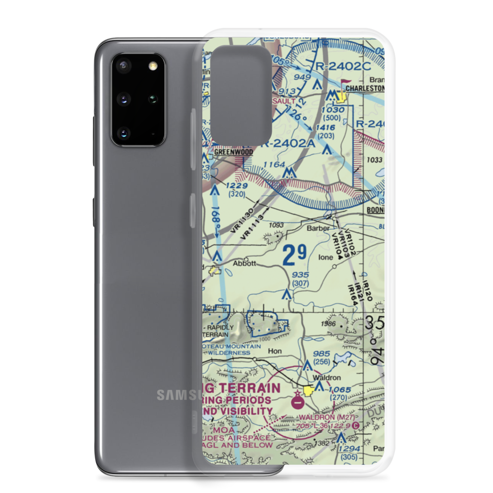 Worth James Ranch Airport (4AR7) VFR Sectional Samsung Case Samsung Galaxy S20 Plus model shown