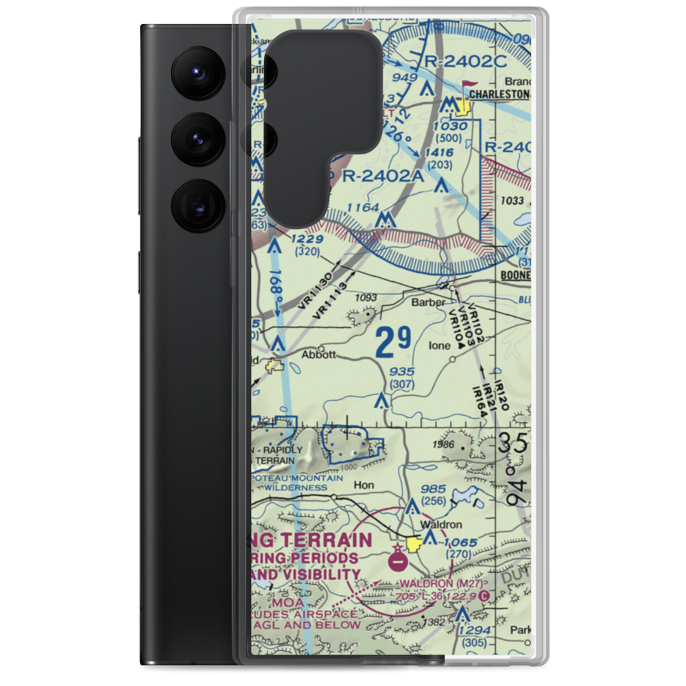 Worth James Ranch Airport (4AR7) VFR Sectional Samsung Case Samsung Galaxy S22 Ultra model shown