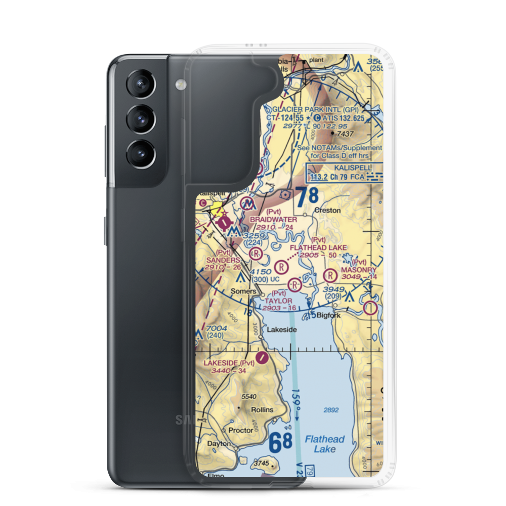 Wounded Buck Ranch Airport (22MT) VFR Sectional Samsung Case Samsung Galaxy S21 model shown