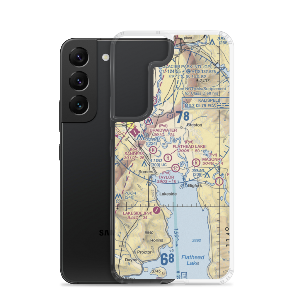 Wounded Buck Ranch Airport (22MT) VFR Sectional Samsung Case Samsung Galaxy S22 model shown