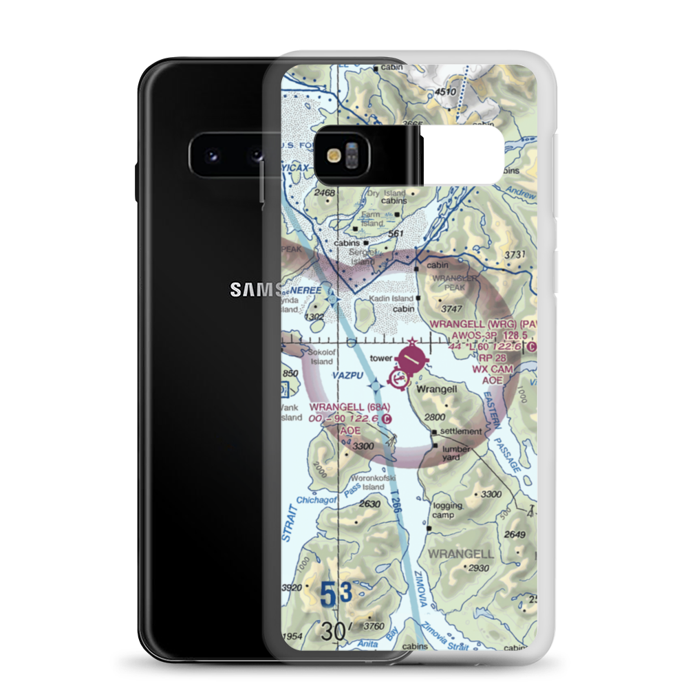 Wrangell Airport (WRG) VFR Sectional Samsung Case Samsung Galaxy S10 model shown