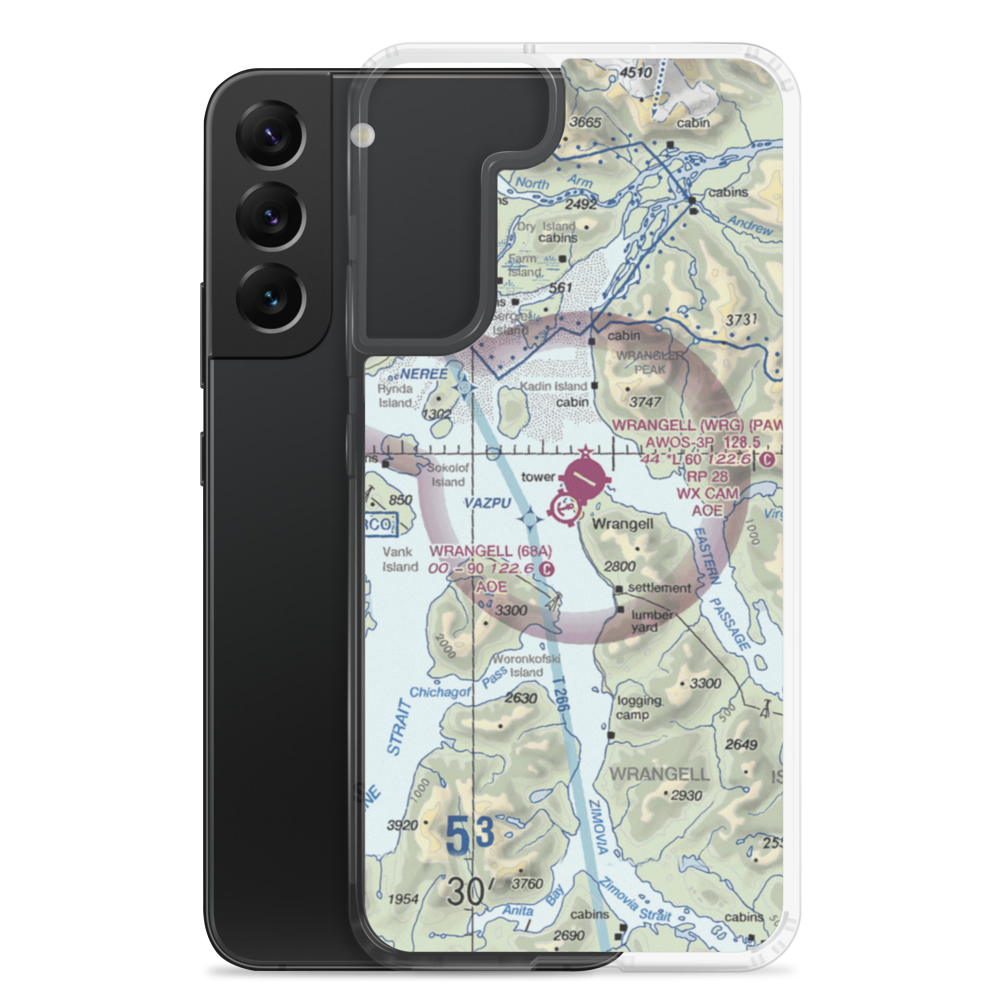Wrangell Seaplane Base (68A) VFR Sectional Samsung Case Samsung Galaxy S22 Plus model shown