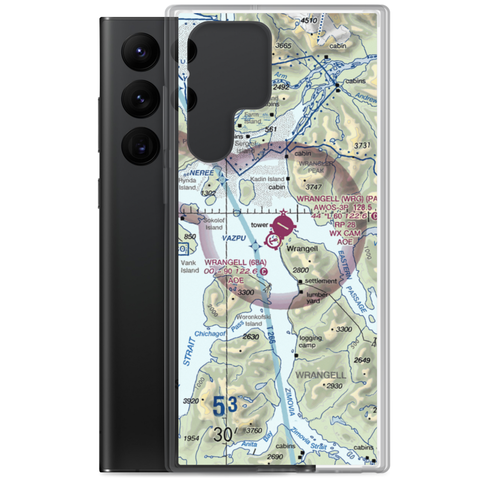 Wrangell Seaplane Base (68A) VFR Sectional Samsung Case Samsung Galaxy S22 Ultra model shown