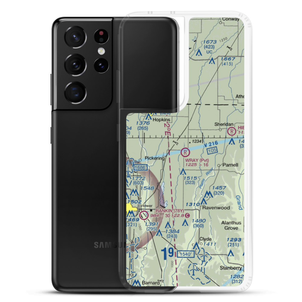 Wray Airfield (MU13) VFR Sectional Samsung Case Samsung Galaxy S21 Ultra model shown