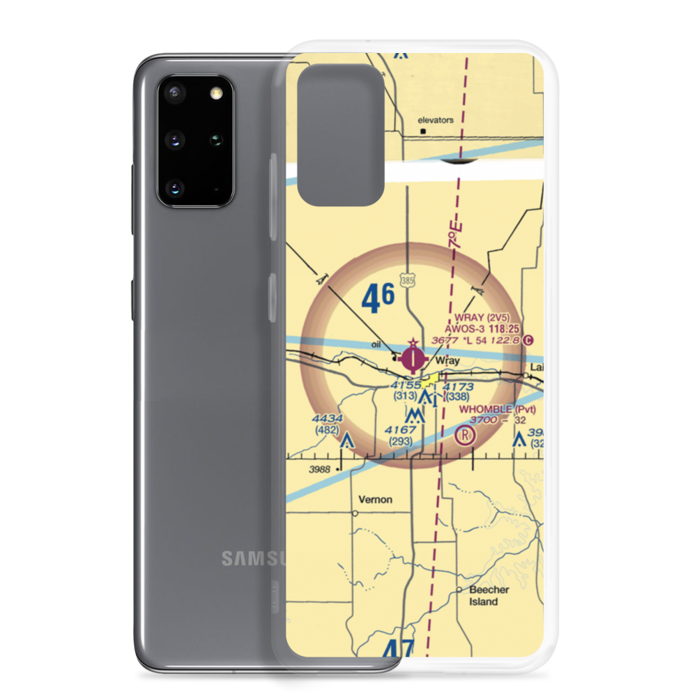 Wray Municipal Airport (2V5) VFR Sectional Samsung Case Samsung Galaxy S20 Plus model shown