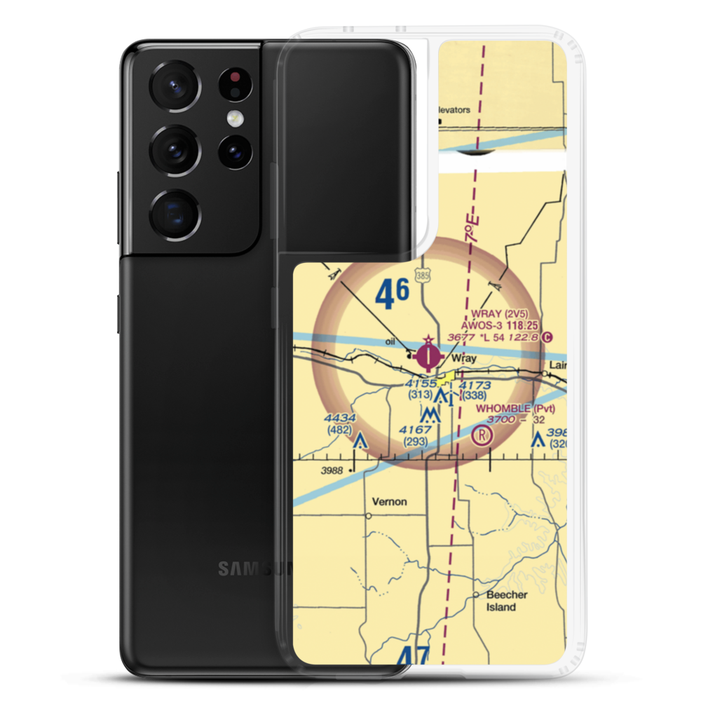 Wray Municipal Airport (2V5) VFR Sectional Samsung Case Samsung Galaxy S21 Ultra model shown
