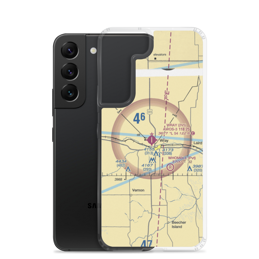 Wray Municipal Airport (2V5) VFR Sectional Samsung Case Samsung Galaxy S22 model shown