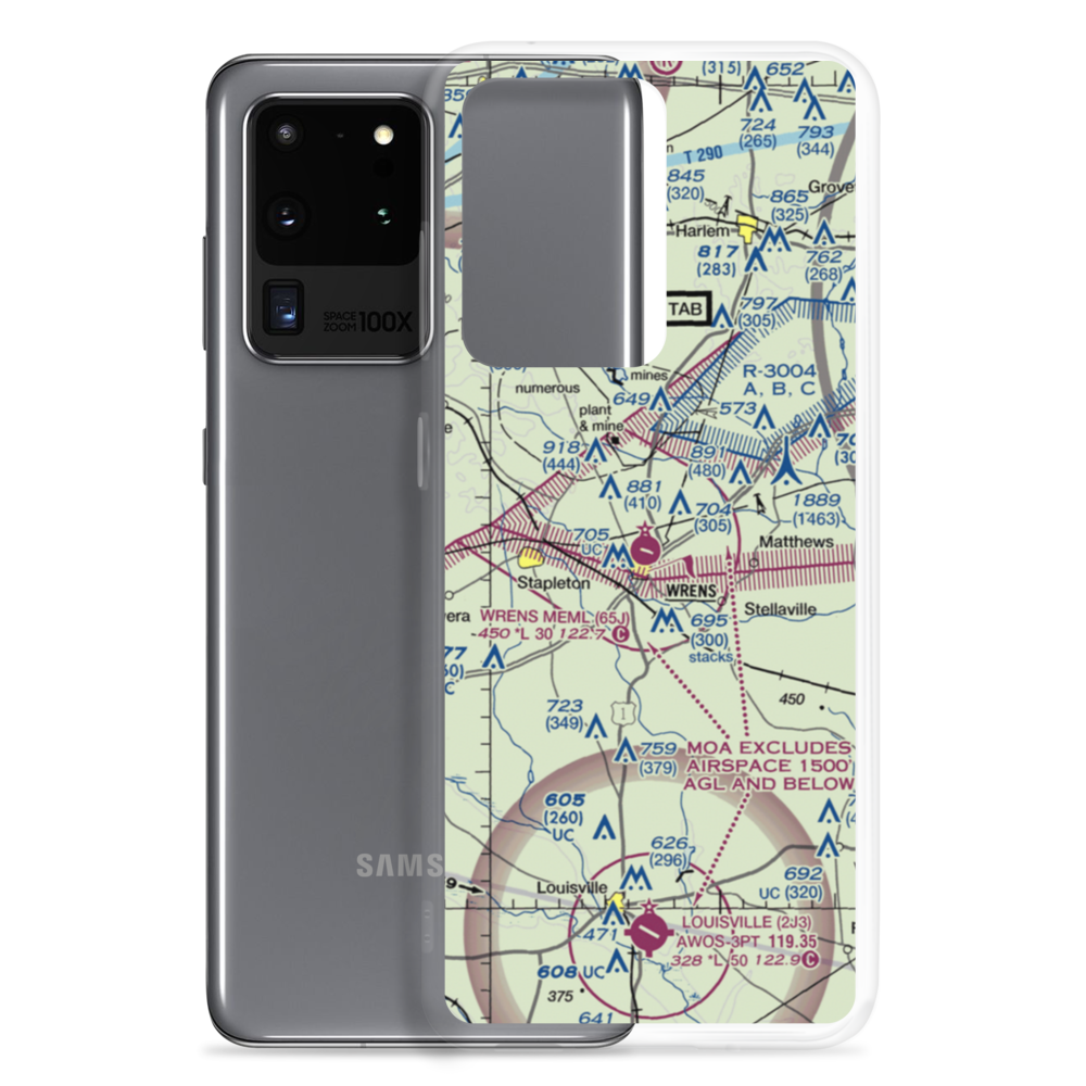 Wrens Memorial Airport (65J) VFR Sectional Samsung Case Samsung Galaxy S20 Ultra model shown