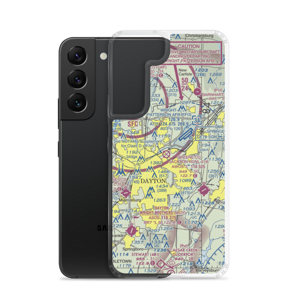 Wright Field (DWF) VFR Sectional Samsung Case Samsung Galaxy S22 model shown