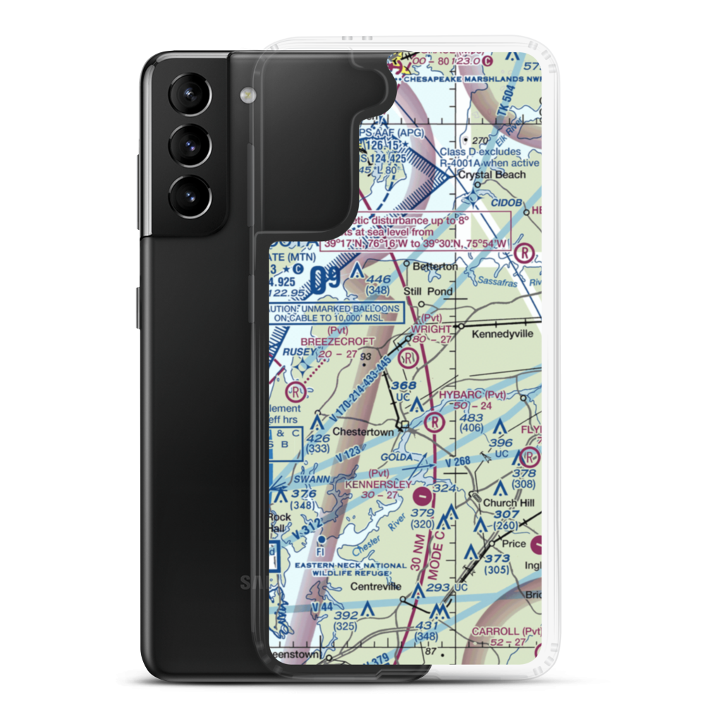 Wright Field (MD11) VFR Sectional Samsung Case Samsung Galaxy S21 Plus model shown