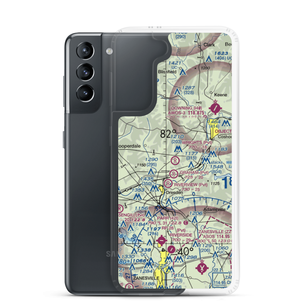 Wright's Field (36OH) VFR Sectional Samsung Case Samsung Galaxy S21 model shown