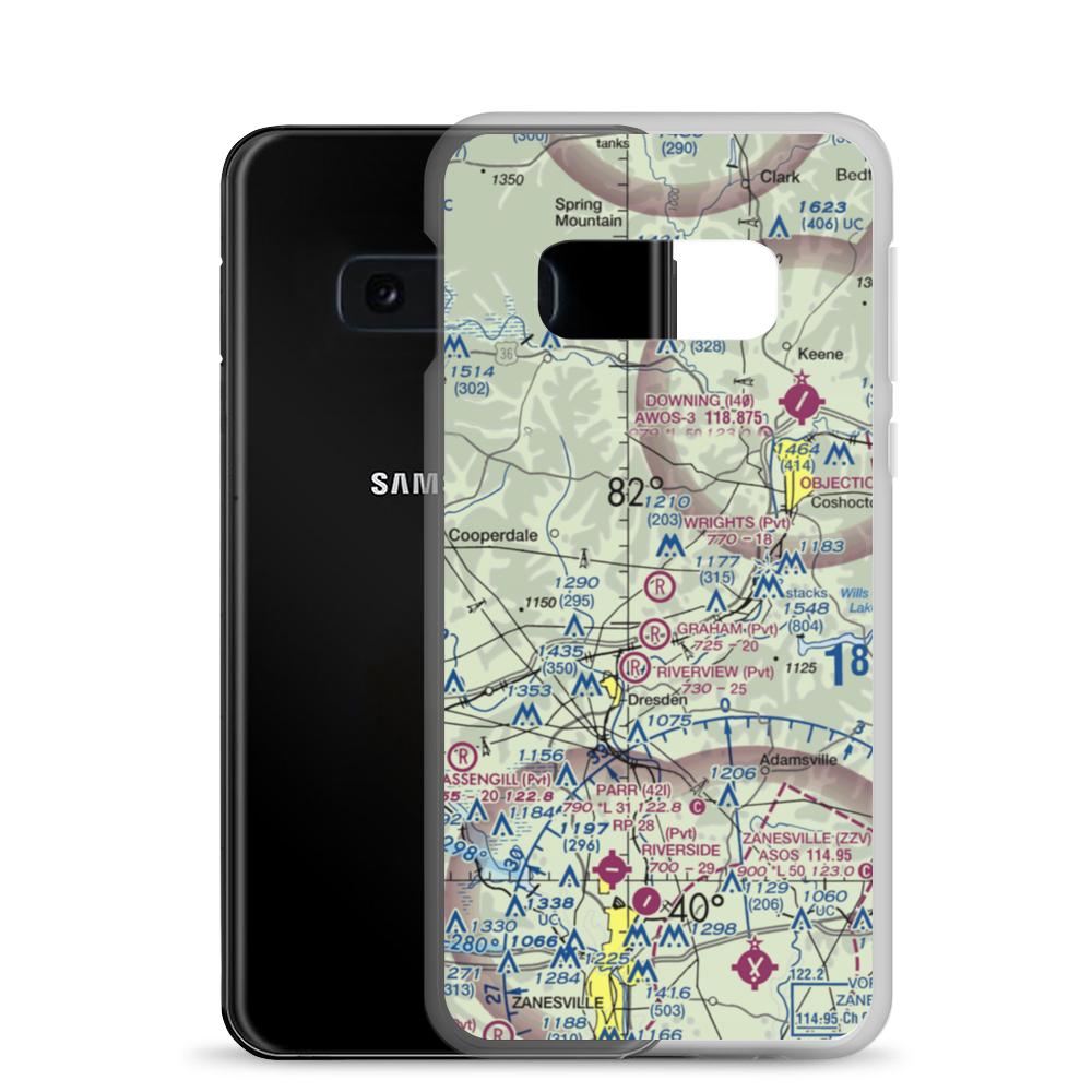 Wright's Field (36OH) VFR Sectional Samsung Case Samsung Galaxy S10e model shown