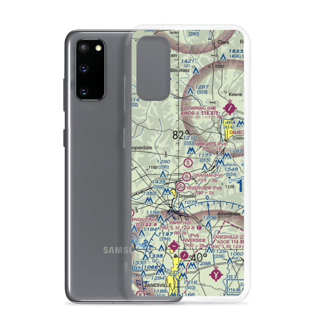Wright's Field (36OH) VFR Sectional Samsung Case Samsung Galaxy S20 model shown