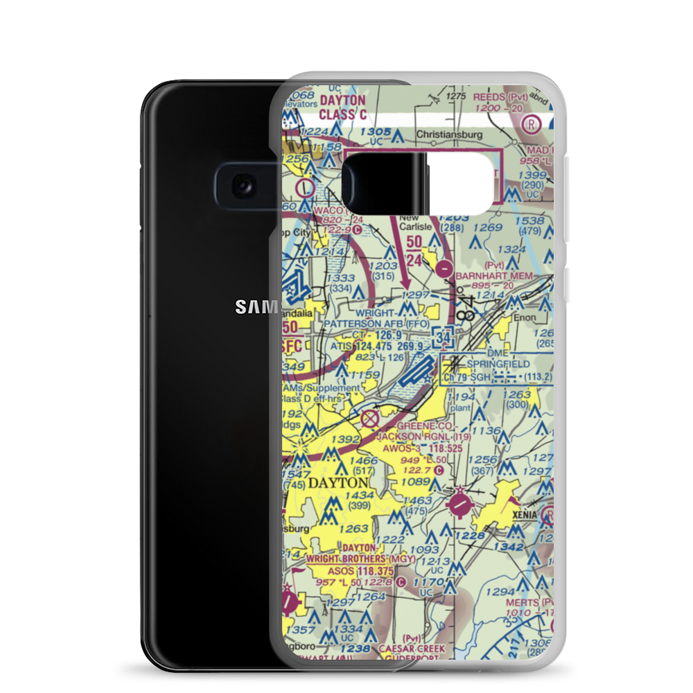 Wright-Patterson Air Force Base (FFO) VFR Sectional Samsung Case Samsung Galaxy S10e model shown