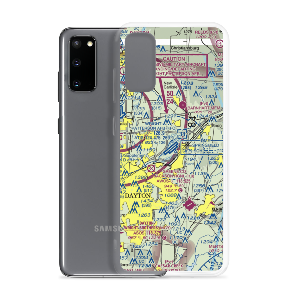 Wright-Patterson Air Force Base (FFO) VFR Sectional Samsung Case Samsung Galaxy S20 model shown