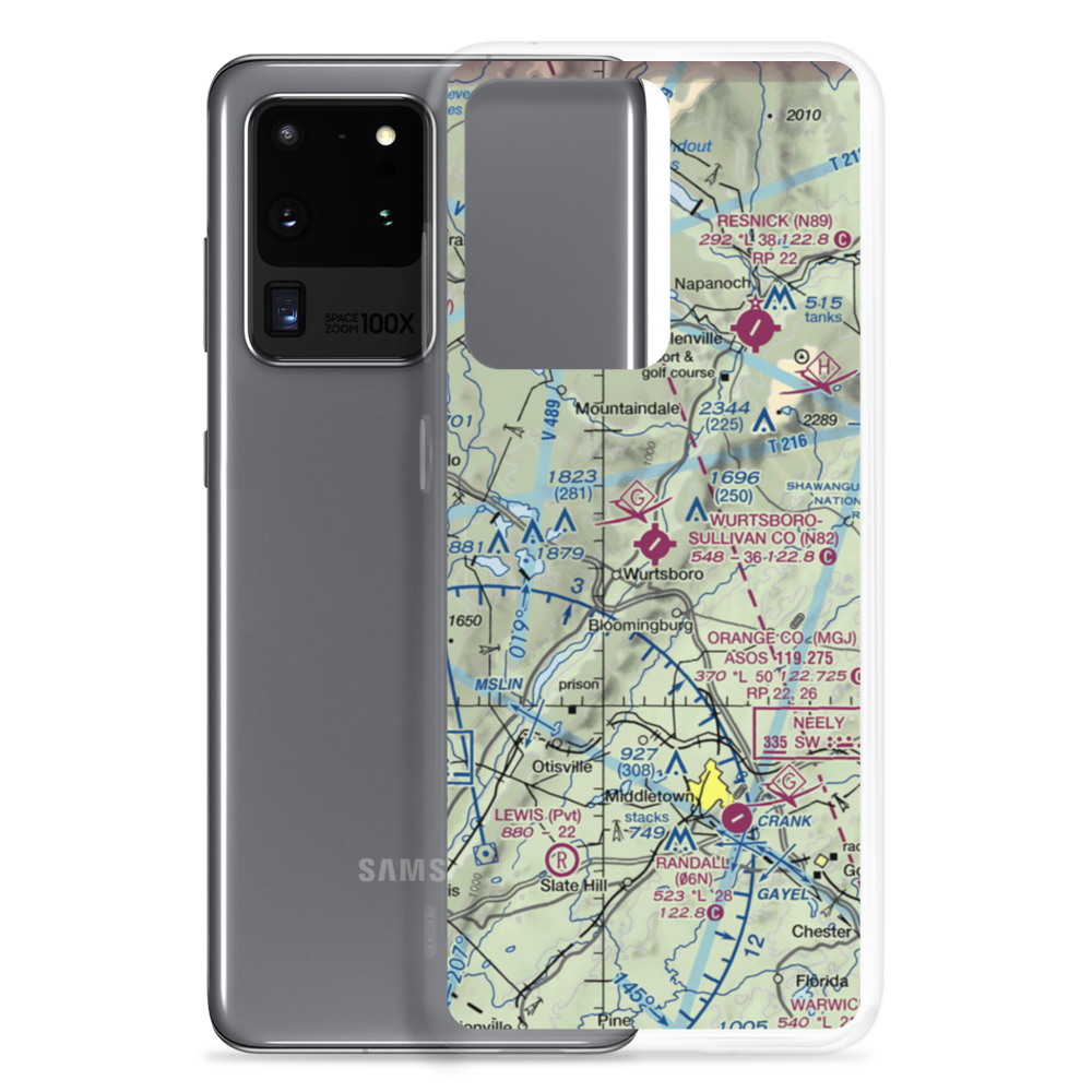 Wurtsboro Sullivan County Airport (N82) VFR Sectional Samsung Case Samsung Galaxy S20 Ultra model shown
