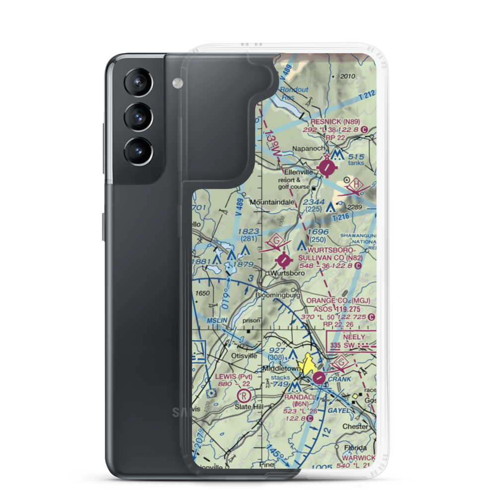 Wurtsboro Sullivan County Airport (N82) VFR Sectional Samsung Case Samsung Galaxy S21 model shown