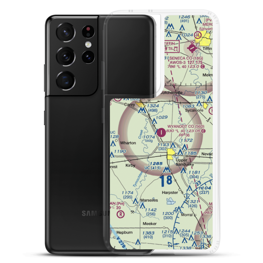 Wyandot County Airport (56D) VFR Sectional Samsung Case Samsung Galaxy S21 Ultra model shown
