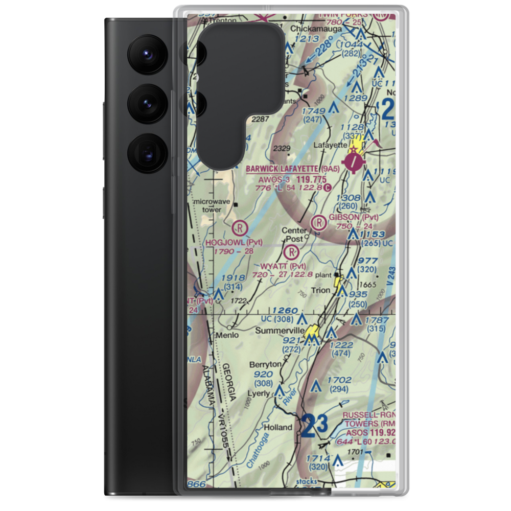 Wyatt Airport (GA23) VFR Sectional Samsung Case Samsung Galaxy S22 Ultra model shown