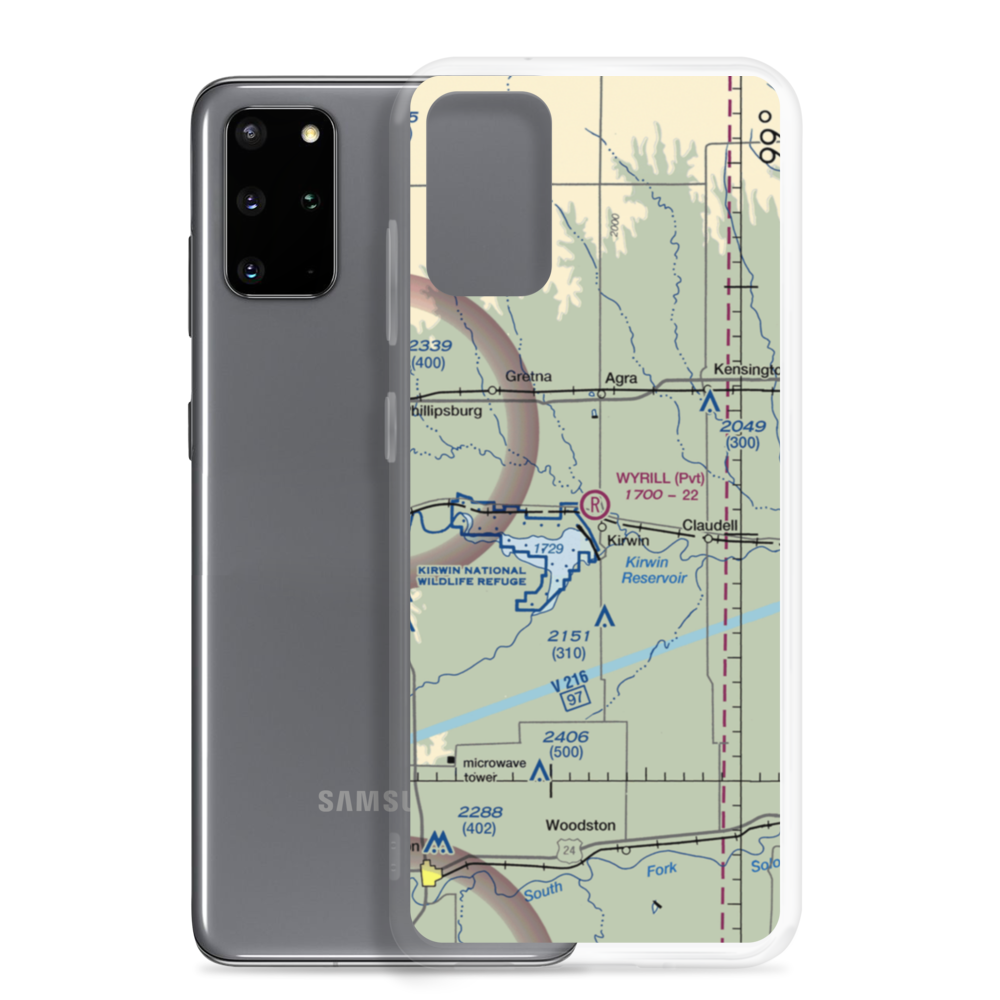 Wyrill Farming Airport (25KS) VFR Sectional Samsung Case Samsung Galaxy S20 Plus model shown