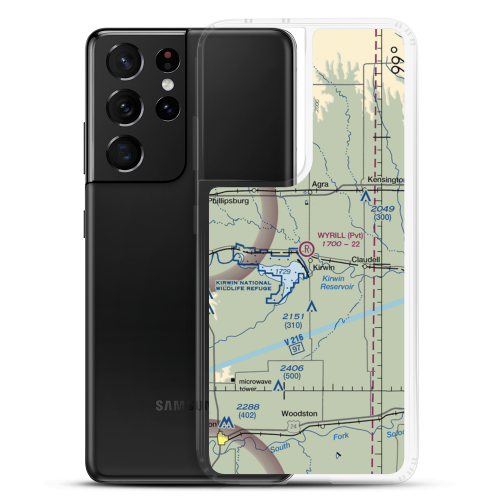 Wyrill Farming Airport (25KS) VFR Sectional Samsung Case Samsung Galaxy S21 Ultra model shown