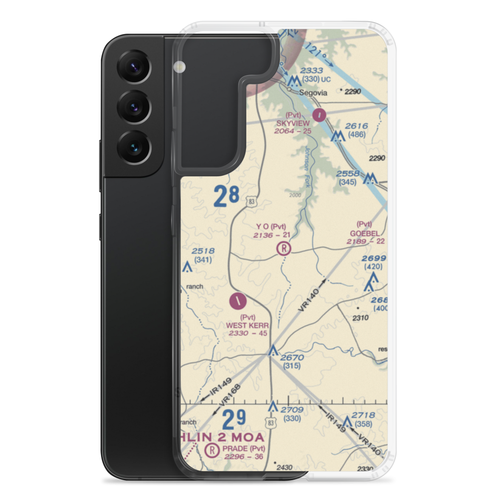 Y O Ranch Airport (XS22) VFR Sectional Samsung Case Samsung Galaxy S22 Plus model shown