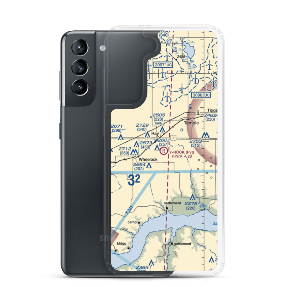 Y-Rock Airport (ND82) VFR Sectional Samsung Case Samsung Galaxy S21 model shown