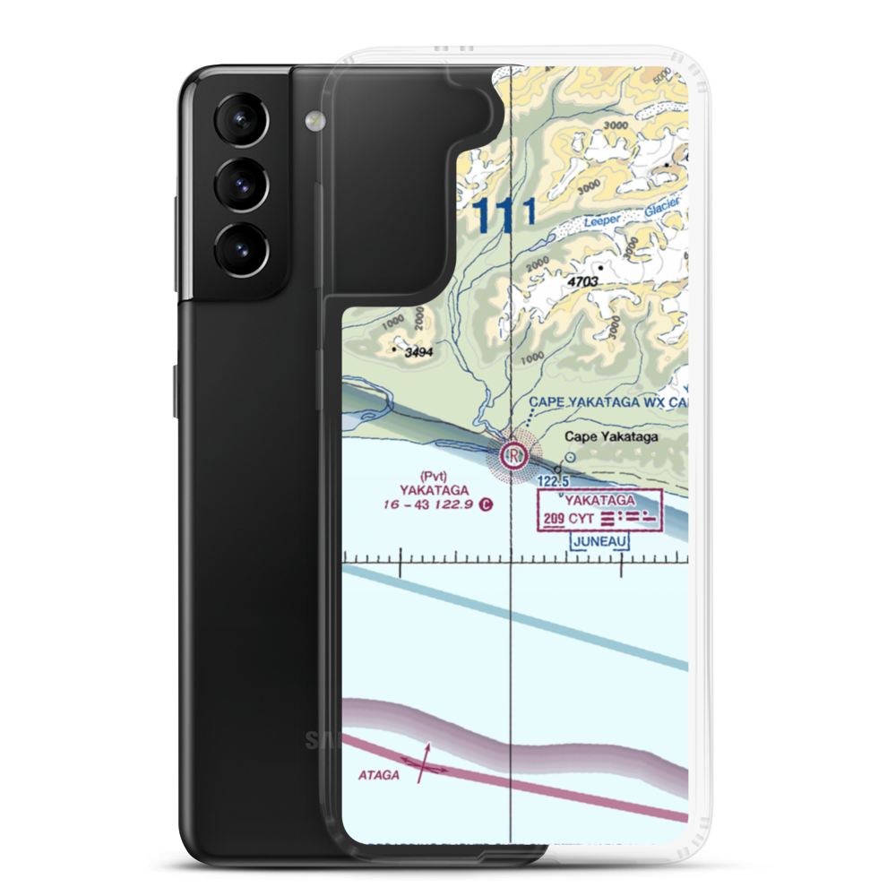 Yakataga Airport (0AA1) VFR Sectional Samsung Case Samsung Galaxy S21 Plus model shown