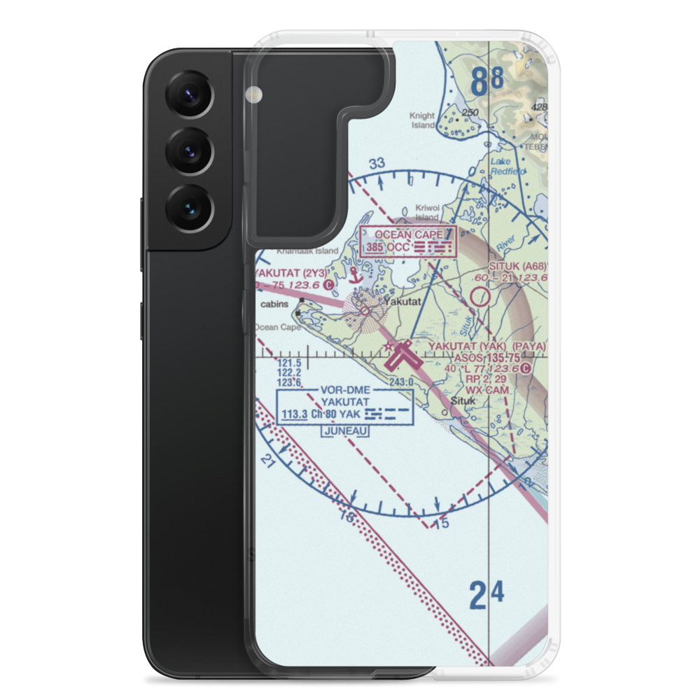 Yakutat Airport (YAK) VFR Sectional Samsung Case Samsung Galaxy S22 Plus model shown