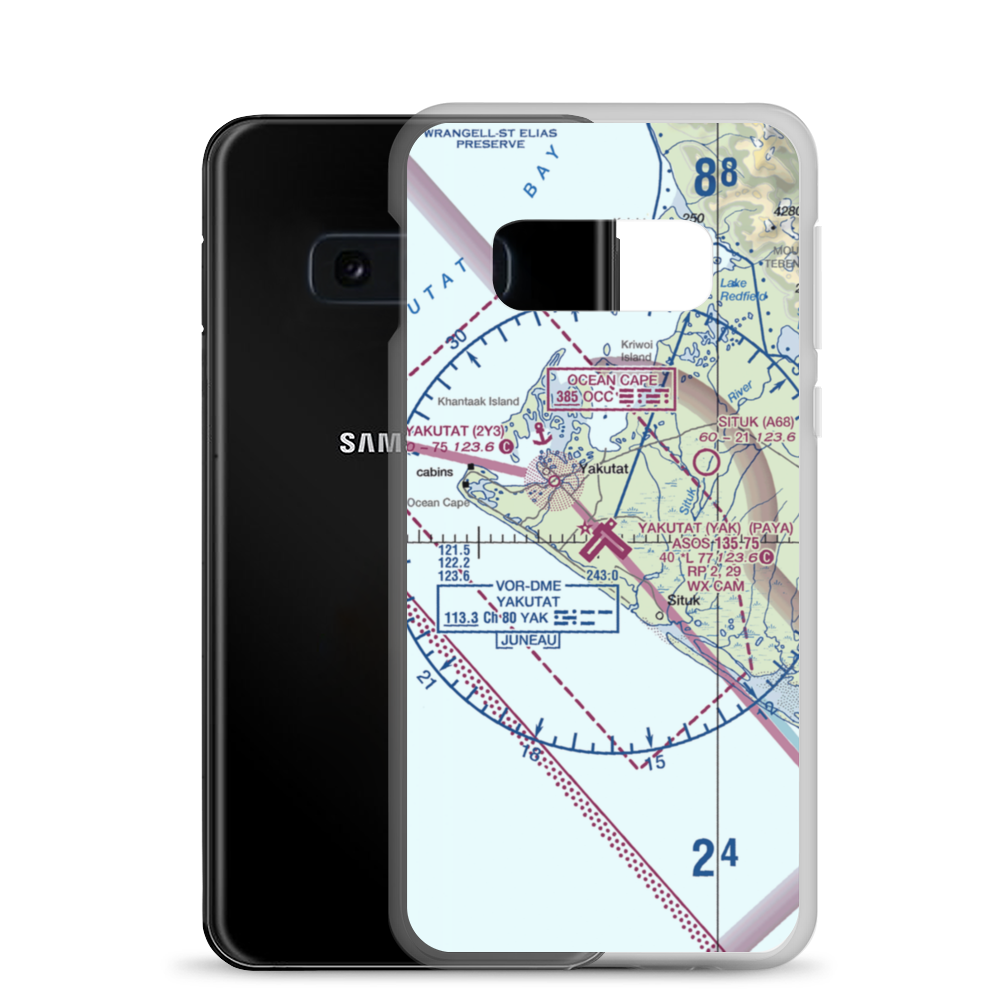Yakutat Airport (YAK) VFR Sectional Samsung Case Samsung Galaxy S10e model shown