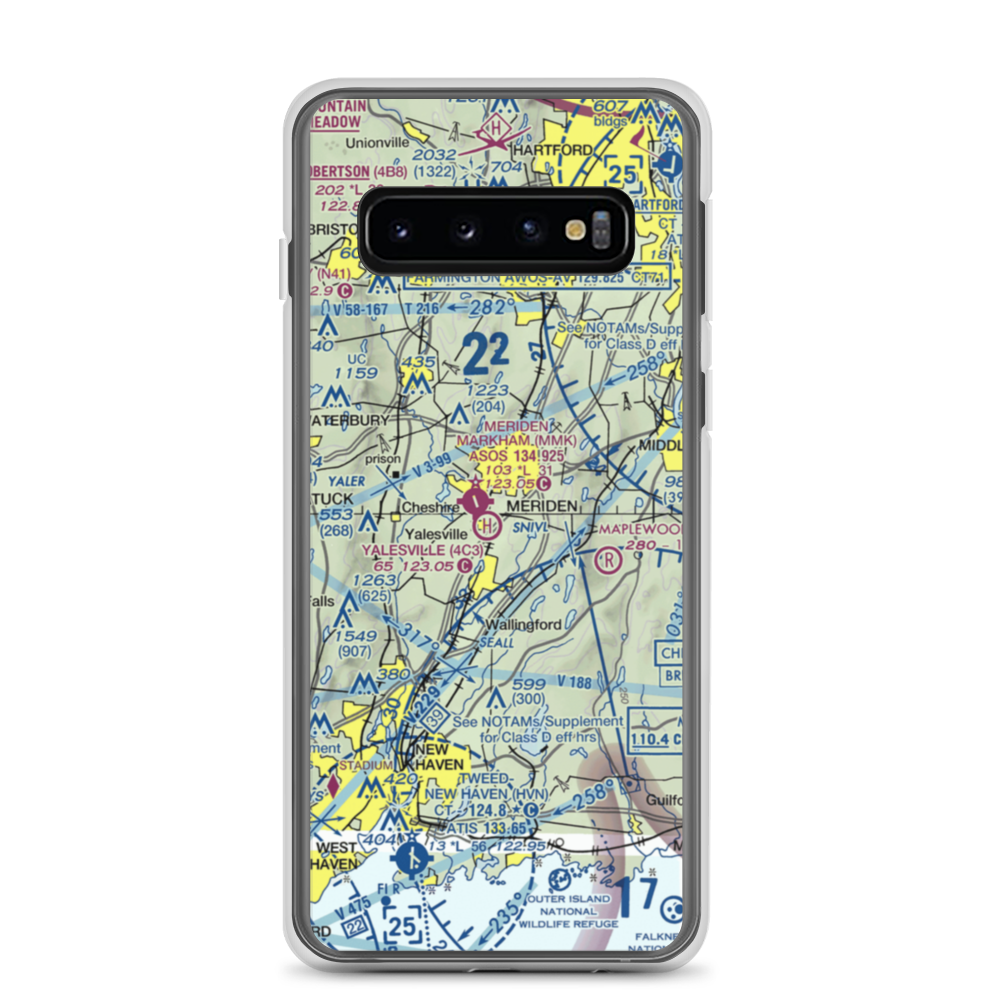 Yalesville Heliport (4C3) VFR Sectional Samsung Case Samsung Galaxy S10 model shown