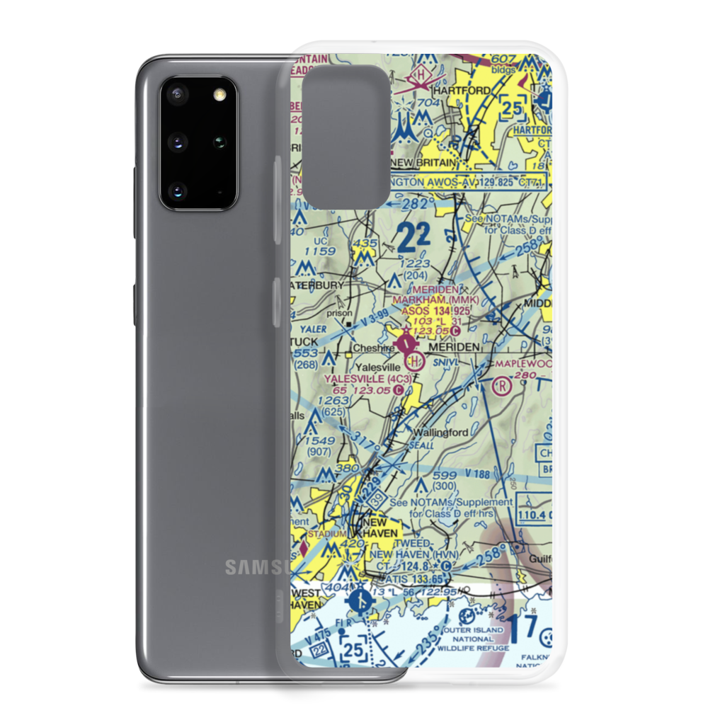 Yalesville Heliport (4C3) VFR Sectional Samsung Case Samsung Galaxy S20 Plus model shown