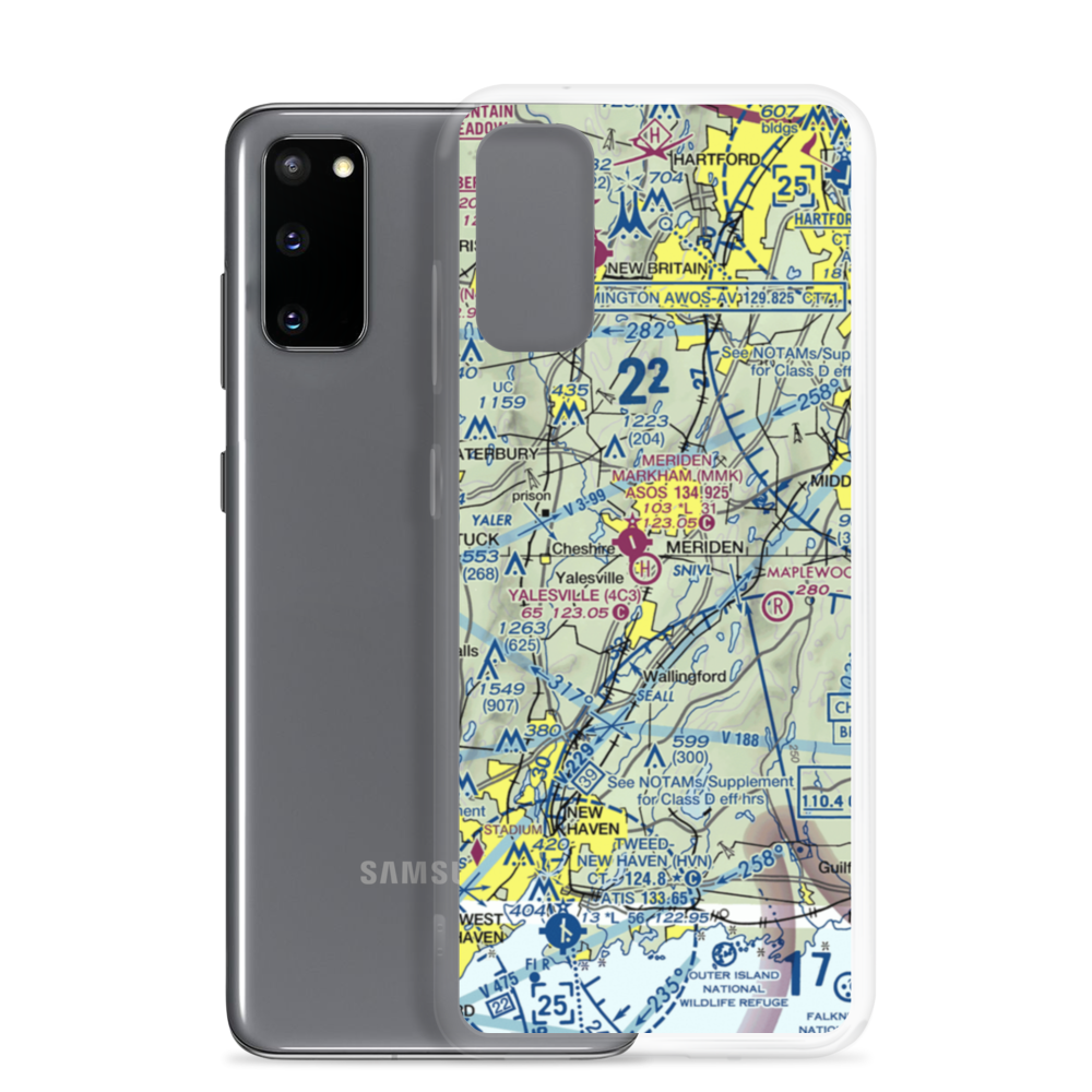 Yalesville Heliport (4C3) VFR Sectional Samsung Case Samsung Galaxy S20 model shown