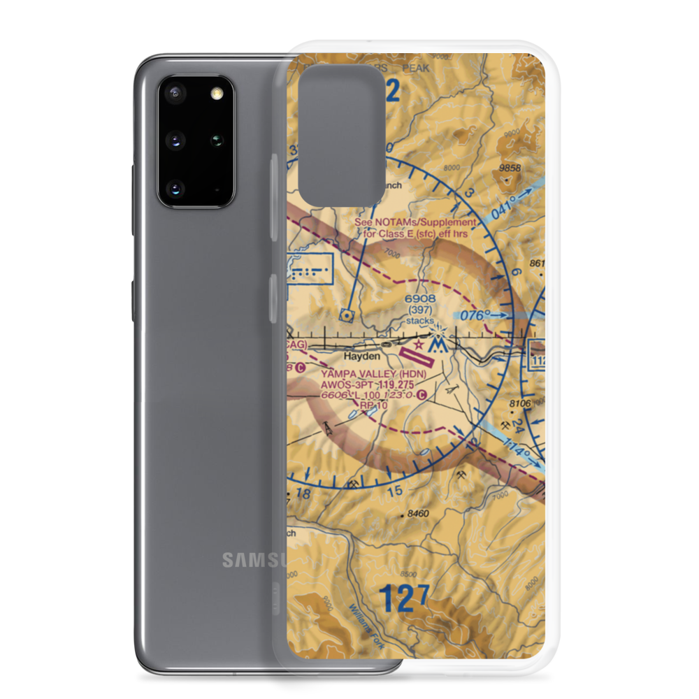 Yampa Valley Airport (HDN) VFR Sectional Samsung Case Samsung Galaxy S20 Plus model shown