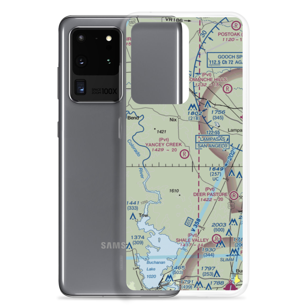 Yancey Creek Ranch Airport (1TX0) VFR Sectional Samsung Case Samsung Galaxy S20 Ultra model shown
